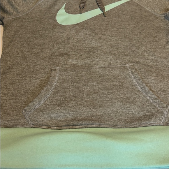 Nike Therma-Fit Heather Gray Hoodie with Mint Details - Picture 5 of 7